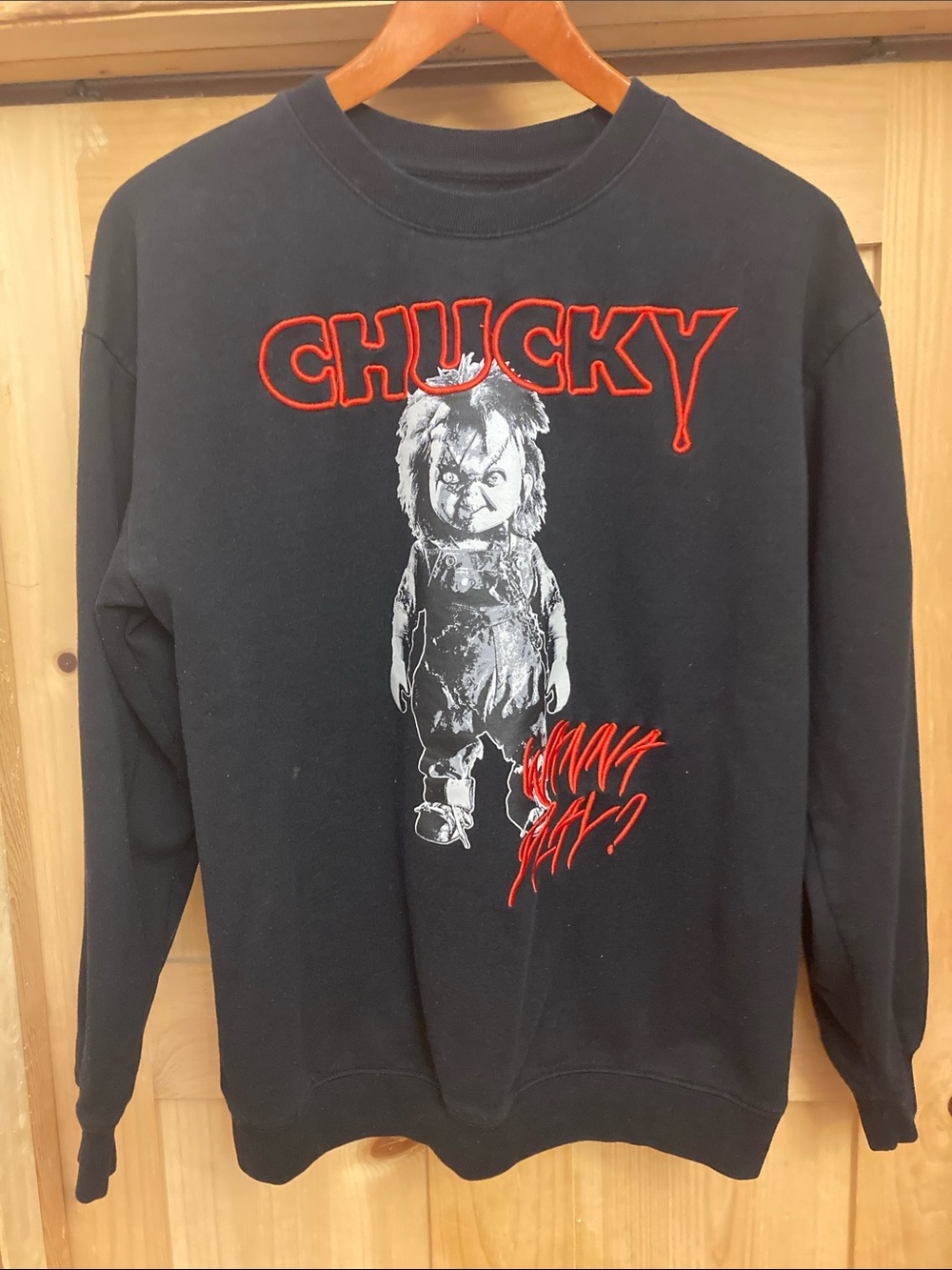 Freeze Black Chucky Graphic Crewneck Sweatshirt
